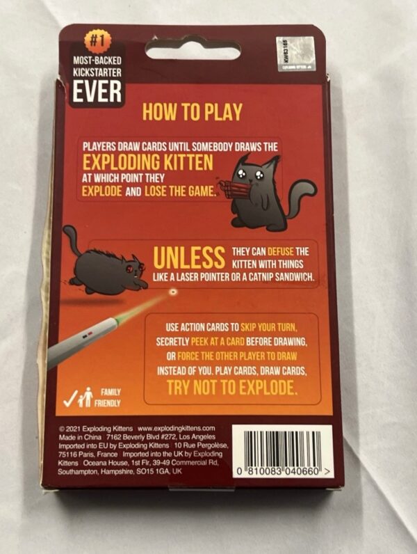 Exploding Kittens Brand 2 Player Party Game, 15Mins, Ages 7 and up_1 Exploding Kittens Brand 2 Player Party Game, 15Mins, Ages 7 and up