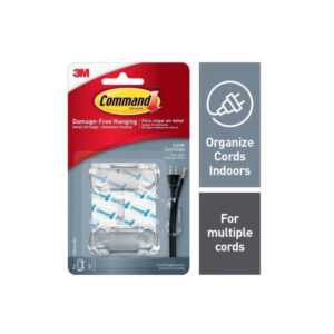 Command Clear Cord Clips, Large, 2 Clips, 3 Strips/ Pack