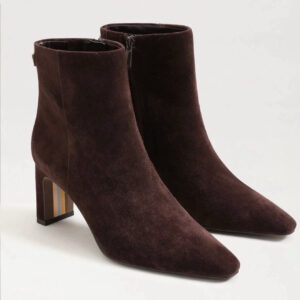 Sam Edelman Saige Bootie Chocolate , Pointed Toe, Mid Heel, Ankle, Size 7.5