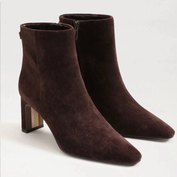 Sam Edelman Saige Bootie Chocolate , Pointed Toe, Mid Heel, Ankle, Size 7.5