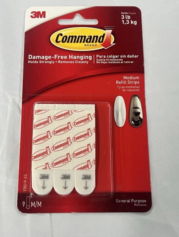 Command Medium Refill Strips for Wall Hooks, Damage Free Hanging, 9 Strips_1 Command Medium Refill Strips for Wall Hooks, Damage Free Hanging, 9 Strips