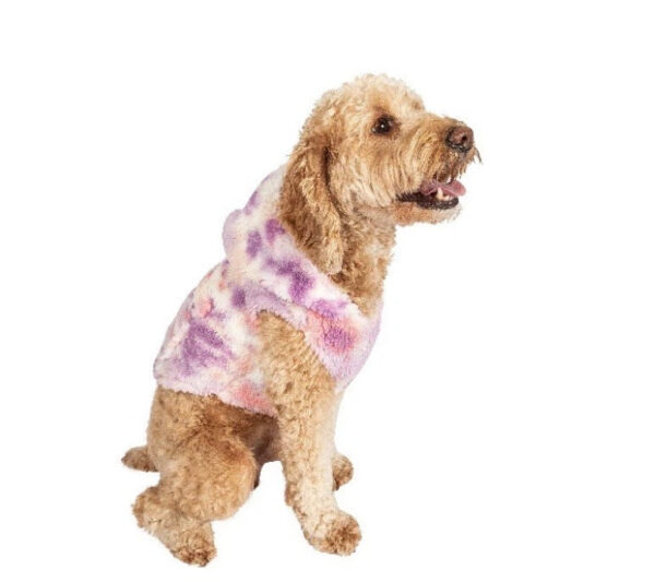 Pet / Dog Sherpa Hoodie Medium Tye Dye Style Pink Purple Coat_0 Pet / Dog Sherpa Hoodie Medium Tye Dye Style Pink Purple Coat