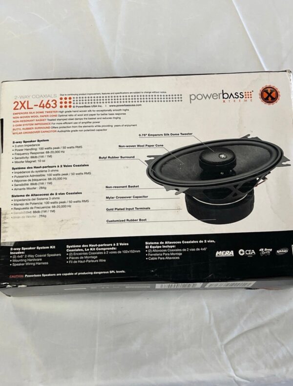 Powerbass 2XL-463 Speaker, 50 W RMS, 100 WPMPO, 2-way_1 Powerbass 2XL-463 Speaker, 50 W RMS, 100 WPMPO, 2-way