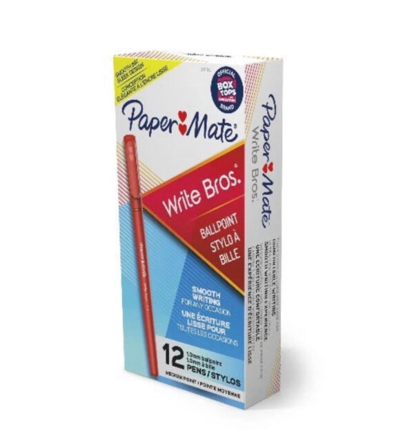 Write Bros. Ballpoint Pen, Stick, Medium 1 Mm, Red Ink, Red Barrel, Dozen