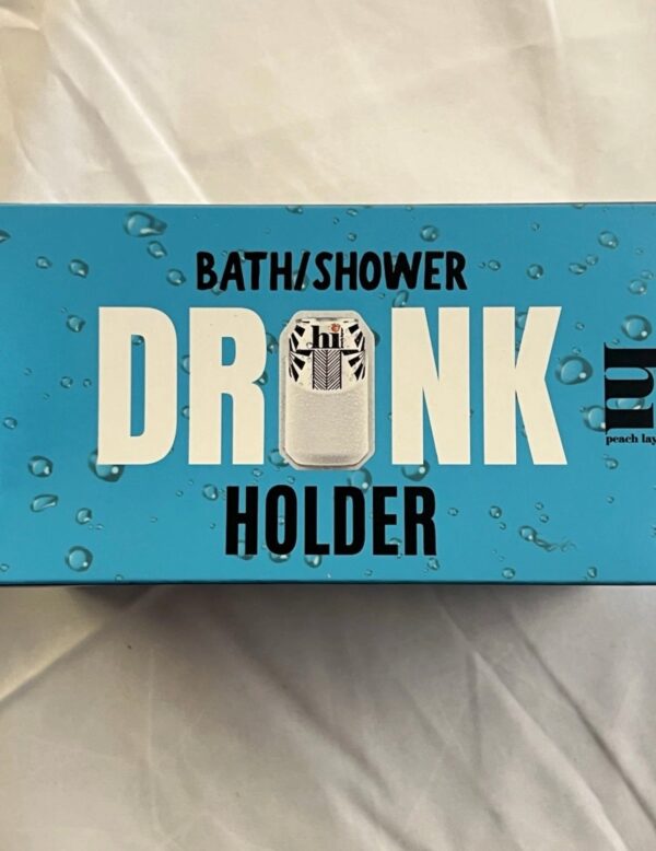 Hi Peach Layne Bath and Shower Drink Holder, White
