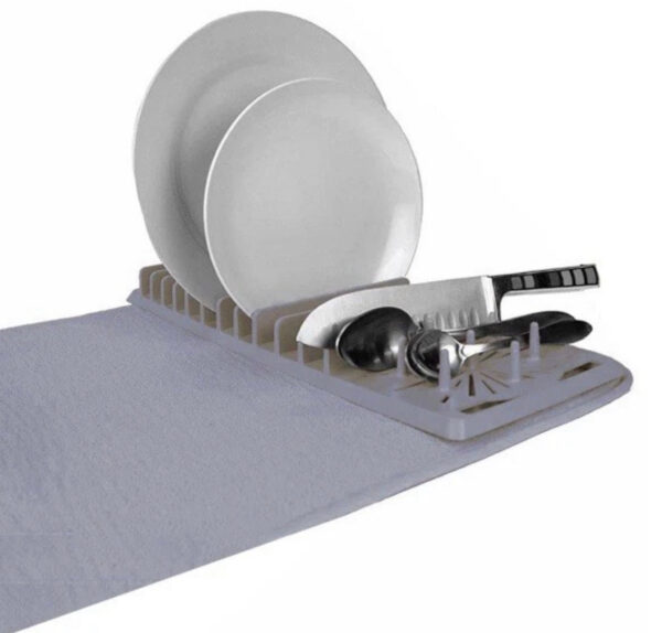 DISH DRY MAT W/ RCK GRY