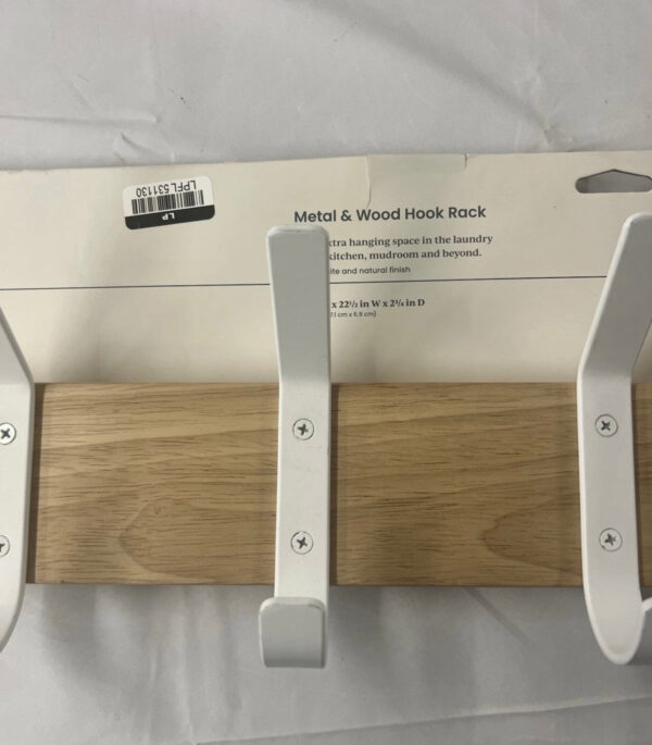 Mixed Material 5 Hooks Rail Matte White Brightroom Wall Mounted Decorative Hook