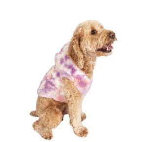 Justice Pet Polyester Sherpa Tie-Dye Dog Hoodie, XS
